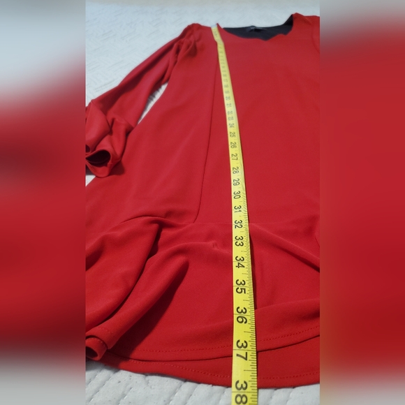 A-line Red Ruffle Dress - Picture 5 of 6